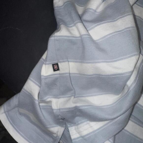 Victorinox Preppy Designer Quiet Luxury Striped Pima Cotton Golf Polo Shirt Smal - Picture 12 of 15